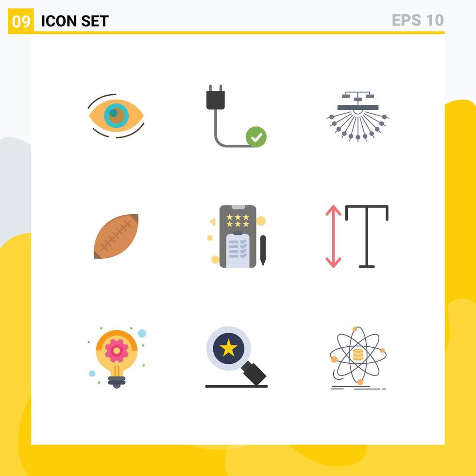 User Interface Pack of 9 Basic Flat Colors of afl structure connected site optimization Editable Vector Design Elements