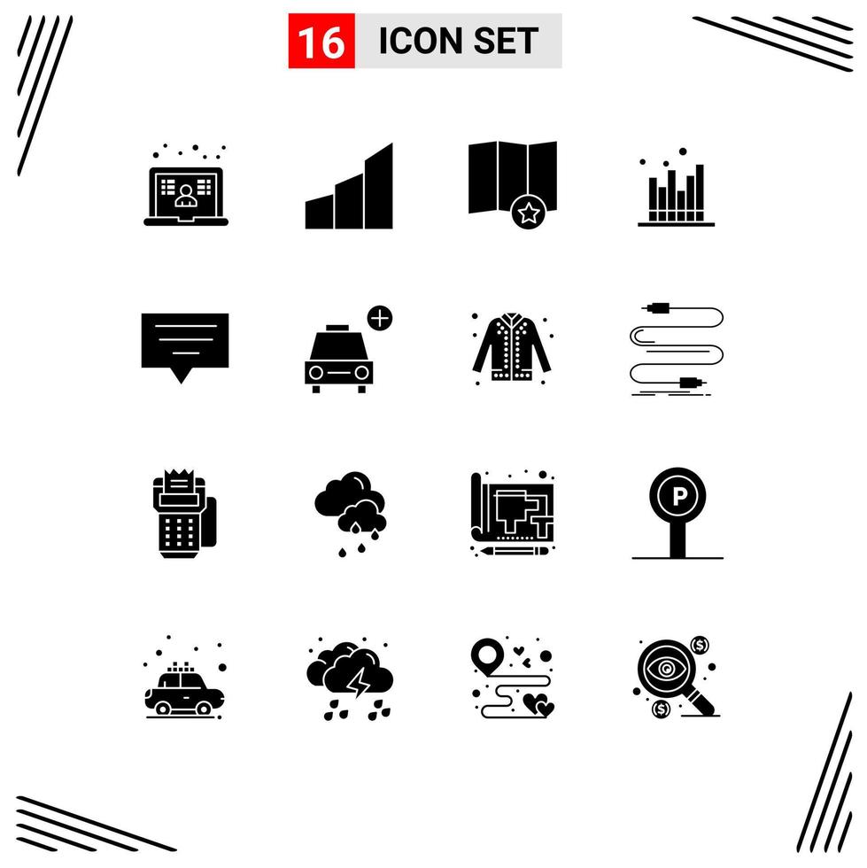 Set of 16 Modern UI Icons Symbols Signs for bubble market office blocks forecast business Editable Vector Design Elements