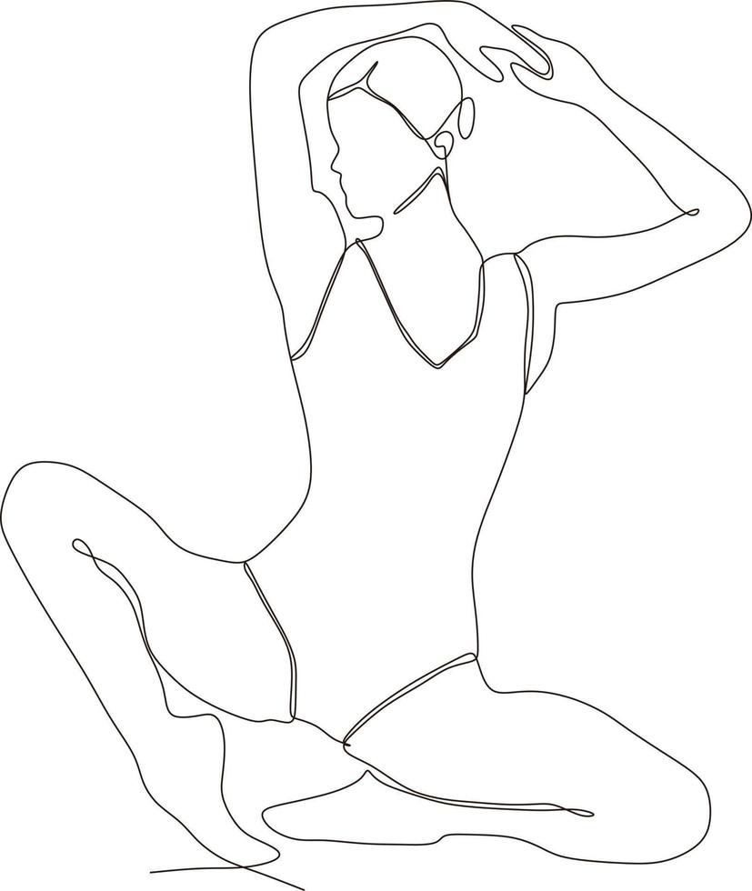 continuous line of beautiful women in the art of ballet dance vector