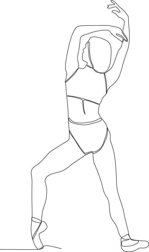 continuous line of beautiful women in the art of ballet dance vector