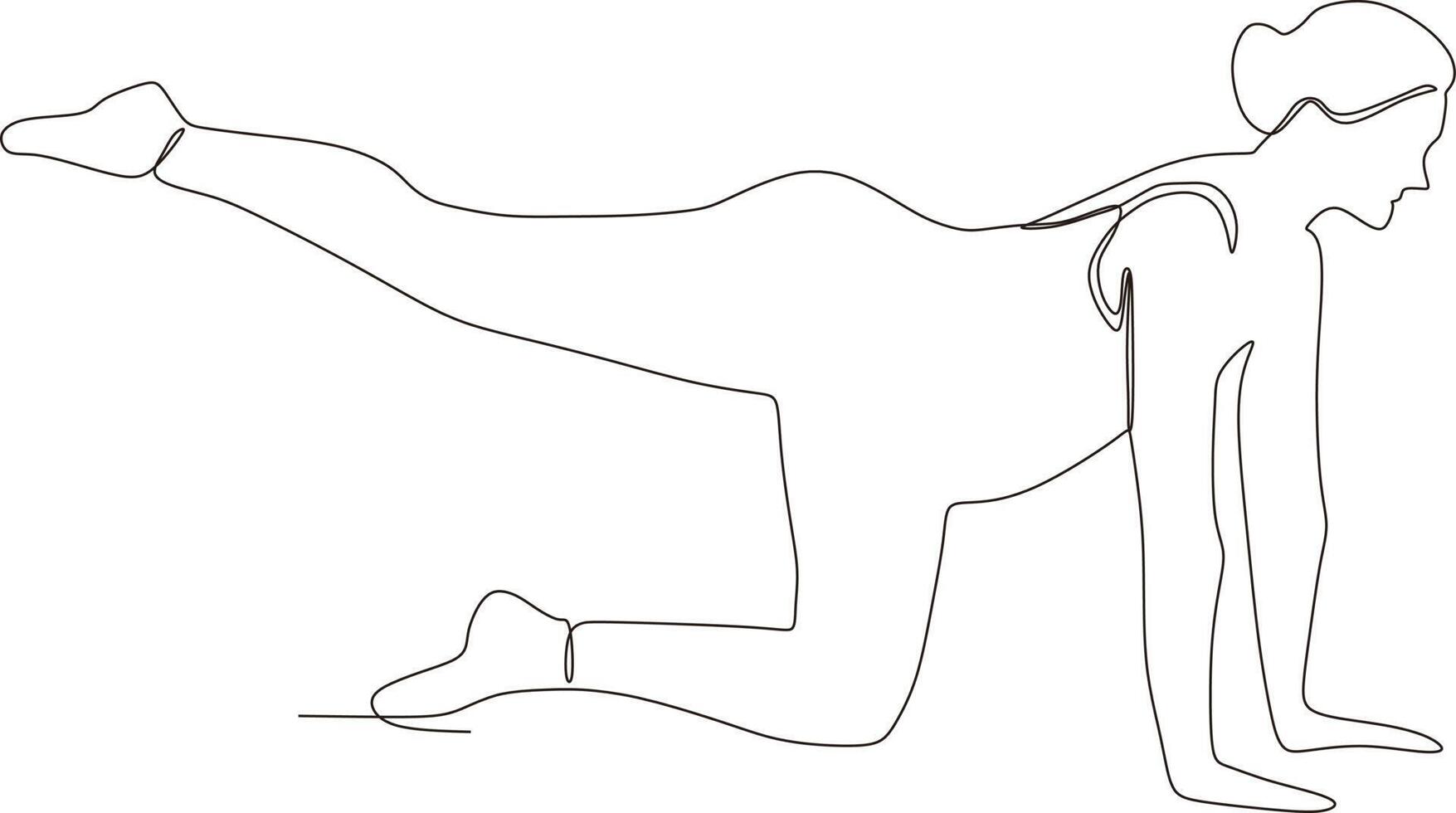 continuous line of beautiful pregnant woman in yoga pose vector