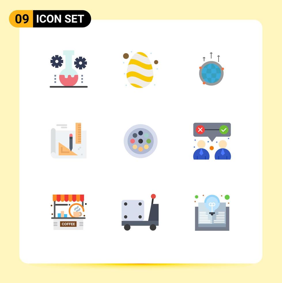 Universal Icon Symbols Group of 9 Modern Flat Colors of line art spring world connection Editable Vector Design Elements