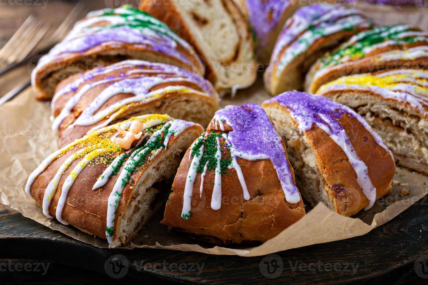 pastel de rey para mardi gras foto