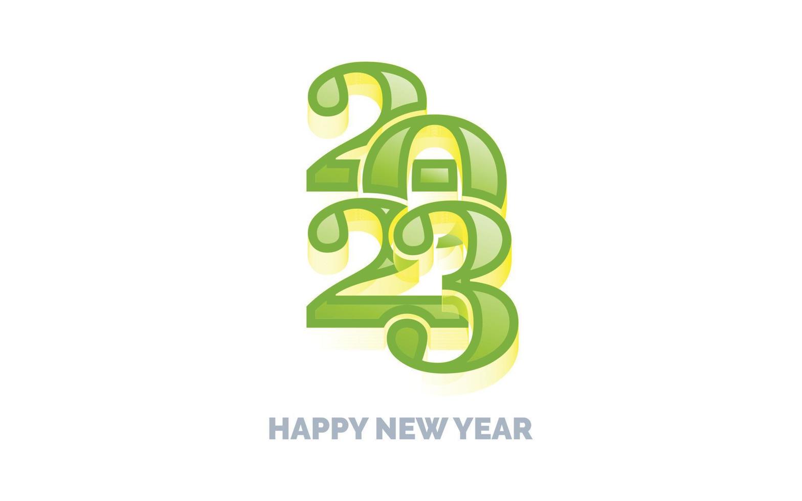 Happy new year 2023 White background Text logo design vector