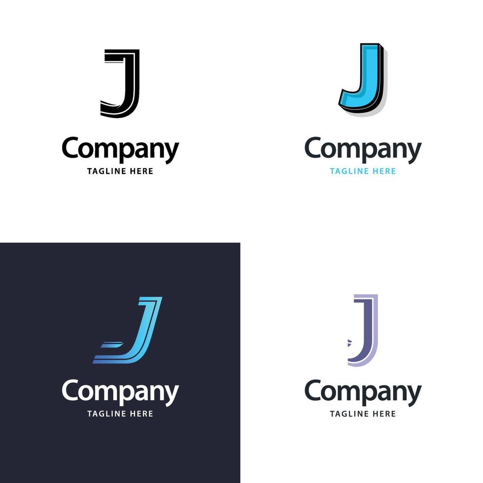 letra j diseño de paquete de logotipos grandes diseño de logotipos modernos y creativos para su negocio vector