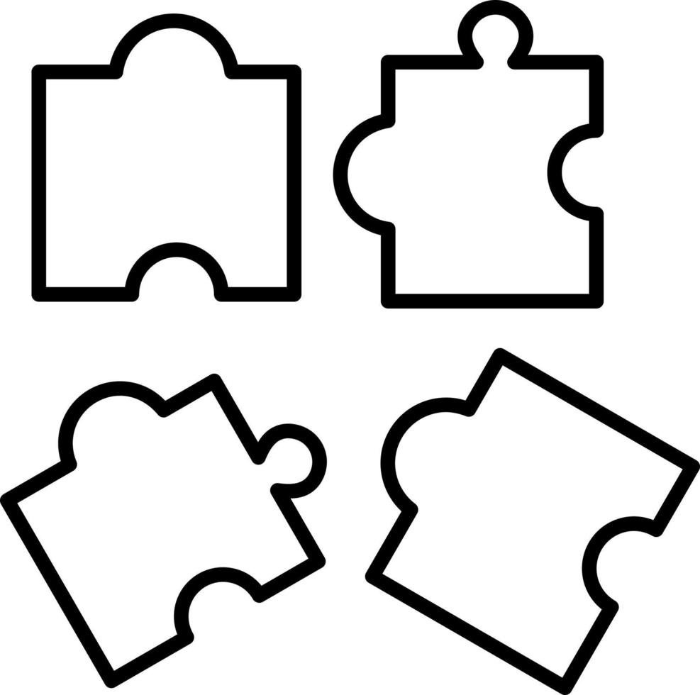 Puzzle Line Icon vector