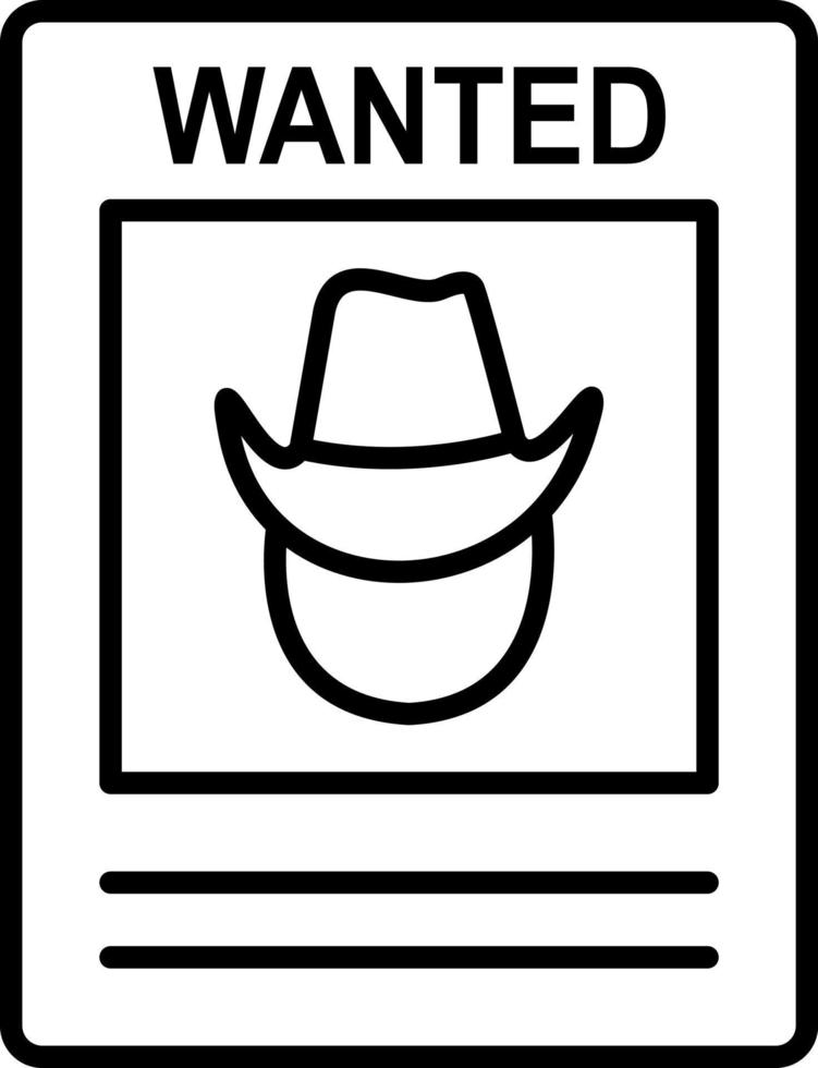 Wanted Poster Line Icon vector