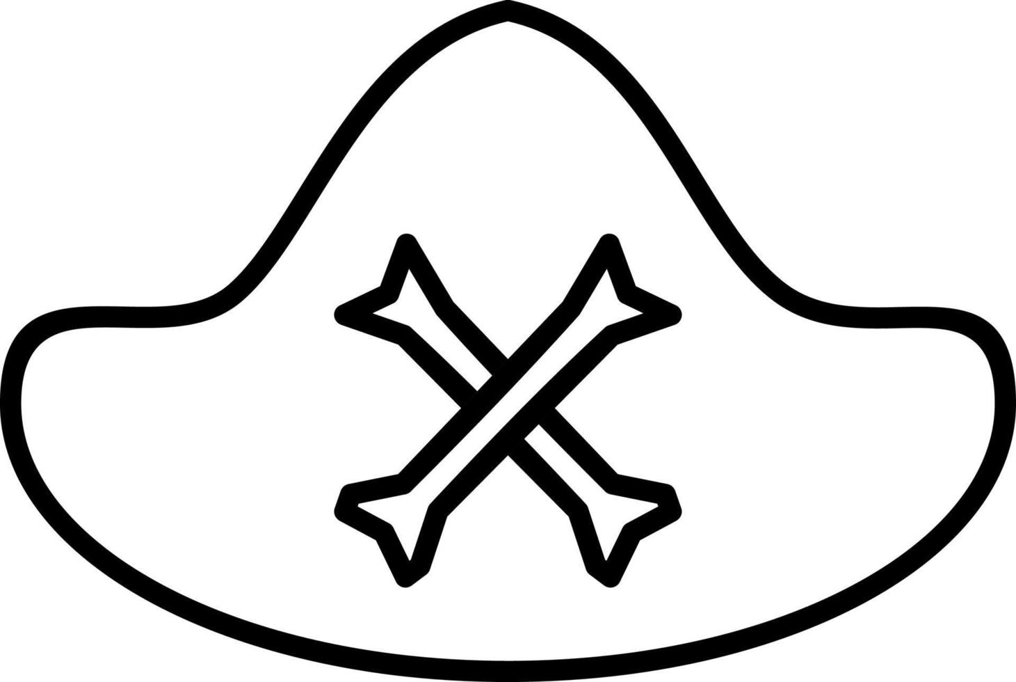 Pirate Hat Line Icon vector