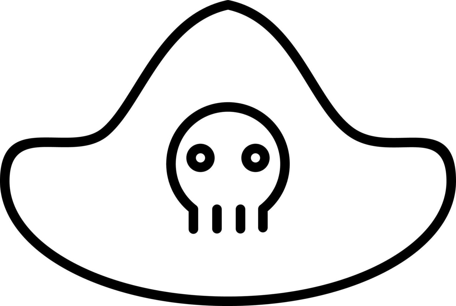 Pirate Hat Line Icon vector