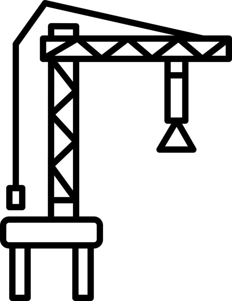 Harbor Crane Line Icon vector