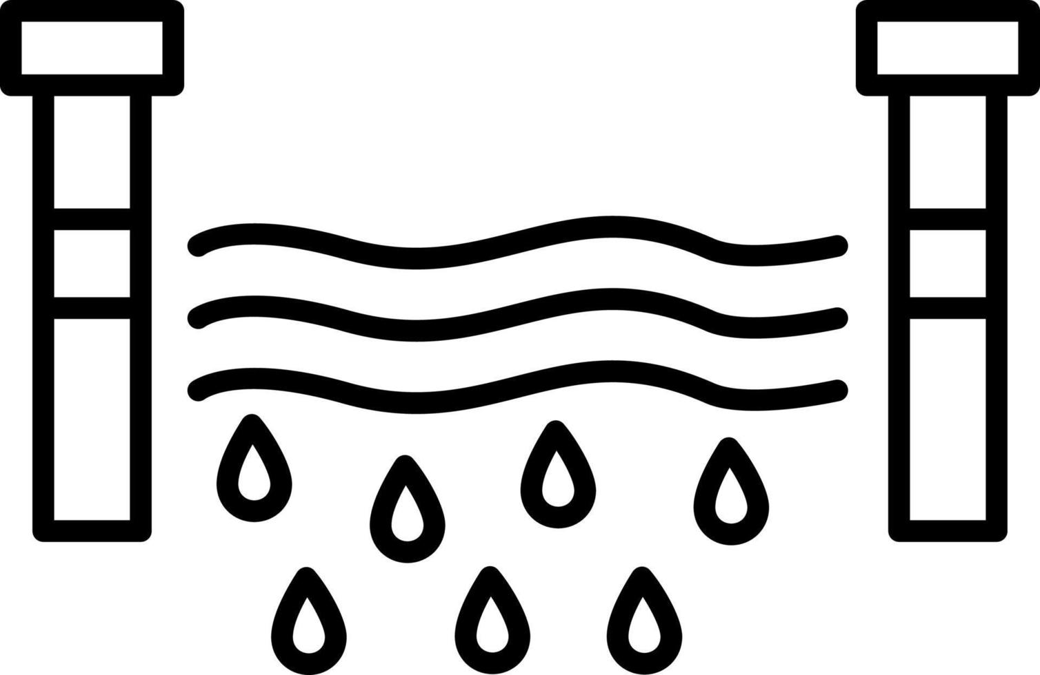 Water Dam Line Icon vector