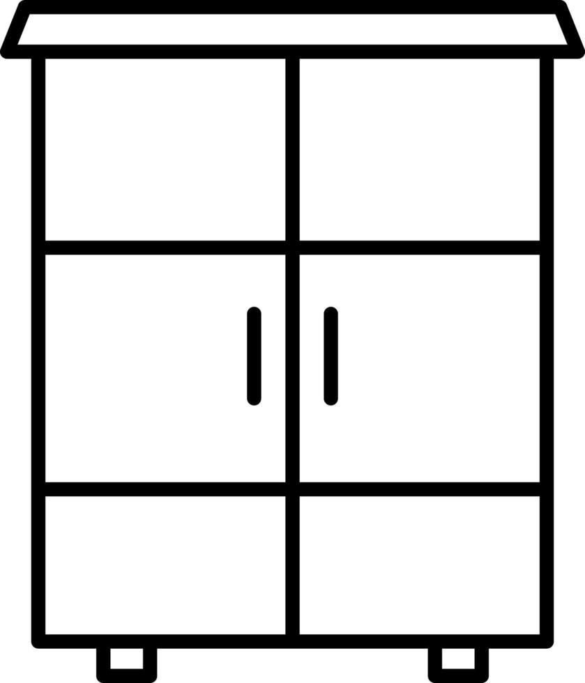 Shelves Cabinet Line Icon vector