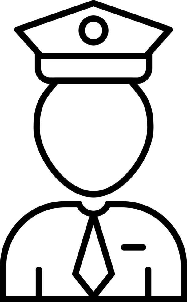 Flight Captain Line Icon vector