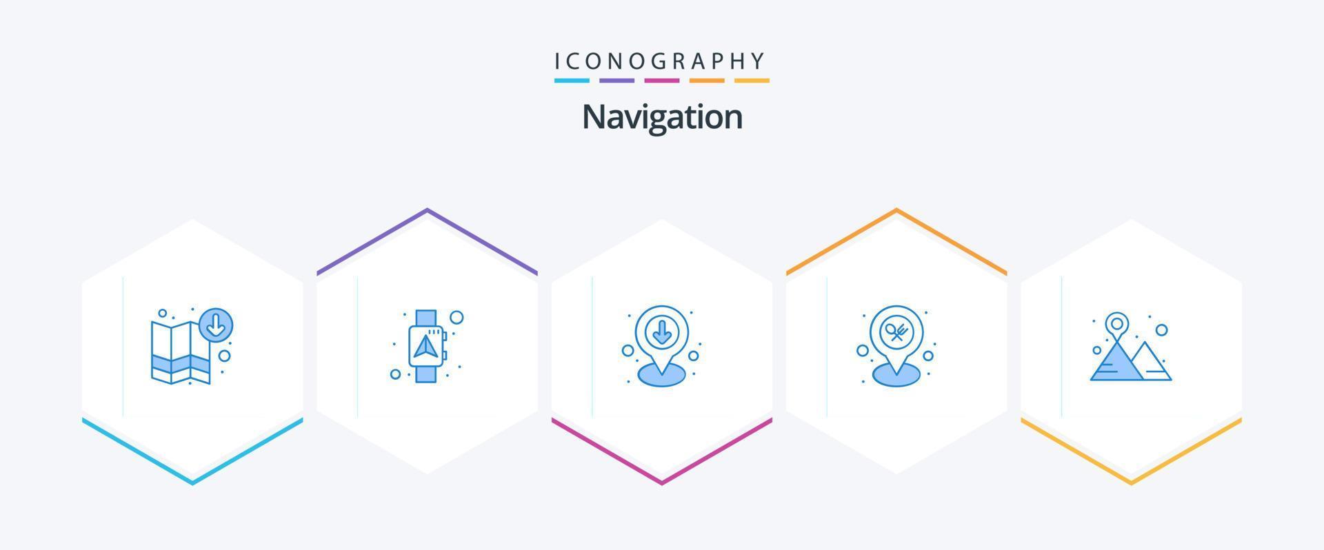 Navigation 25 Blue icon pack including map. location. smart. pin. location vector
