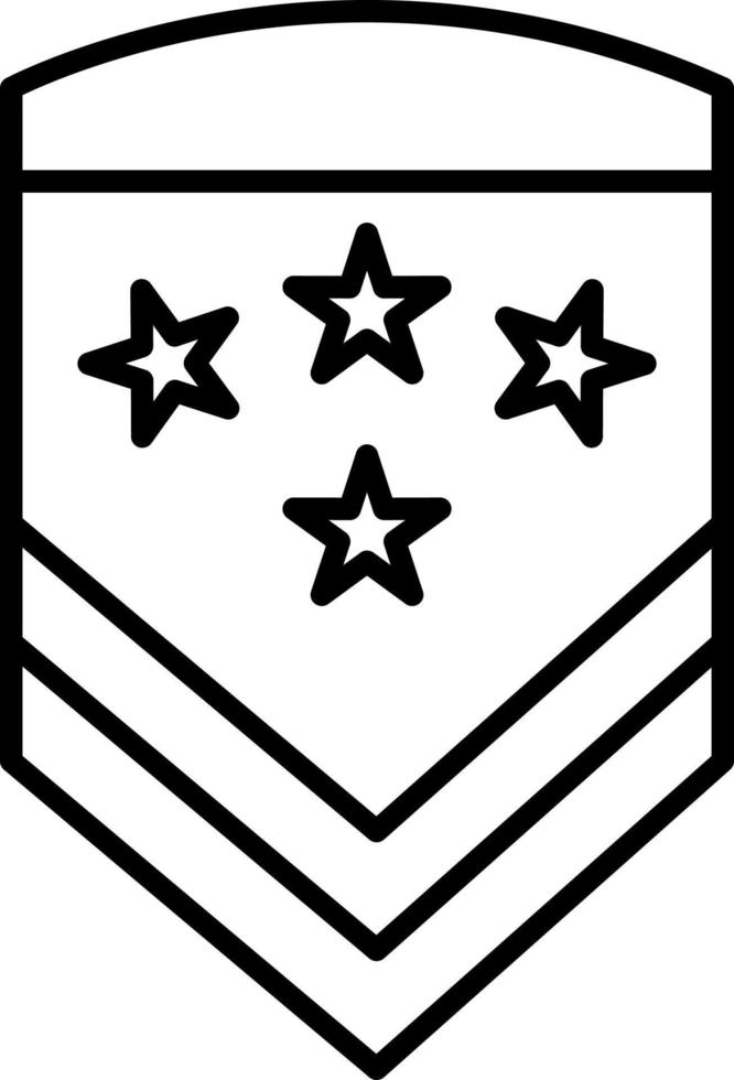 Military Badge Line Icon vector