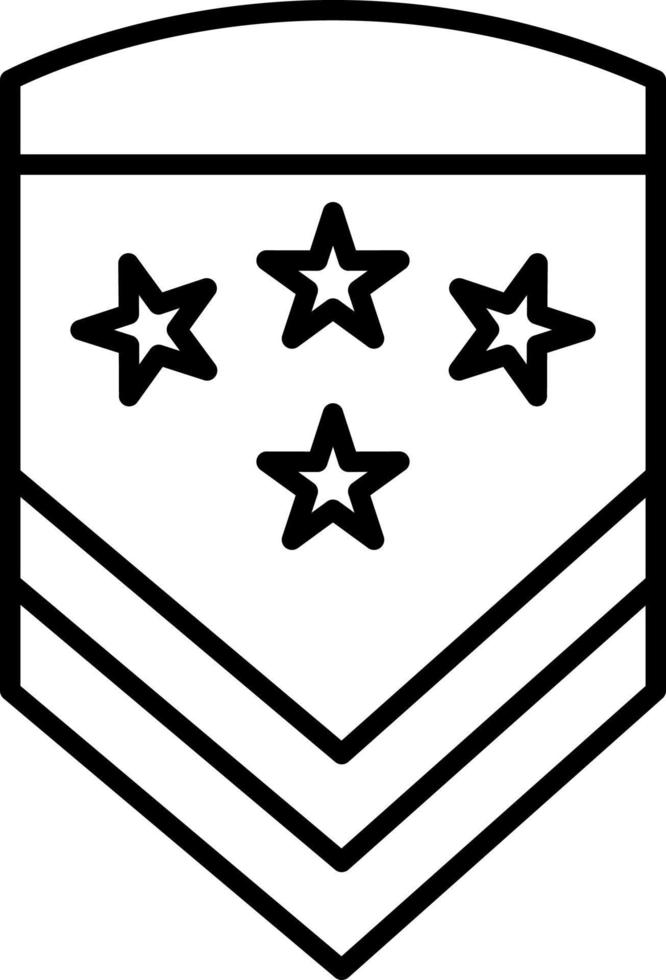 Military Badge Line Icon vector