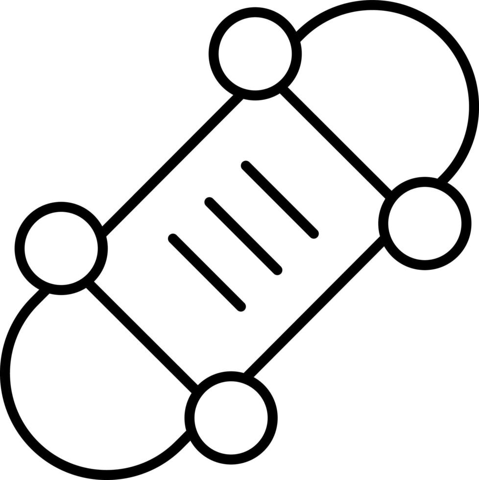 Skateboard Line Icon vector