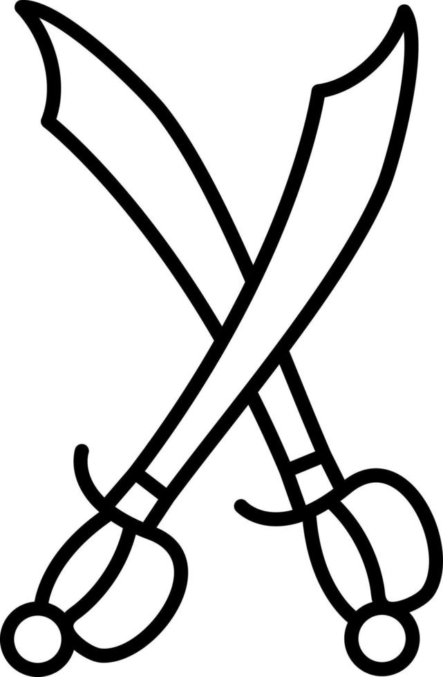 Swords Line Icon vector