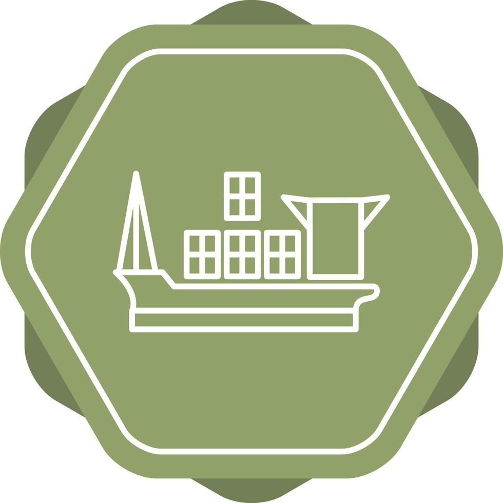 Cargo Ship Line Icon vector