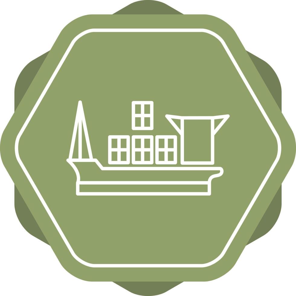 Cargo Ship Line Icon vector