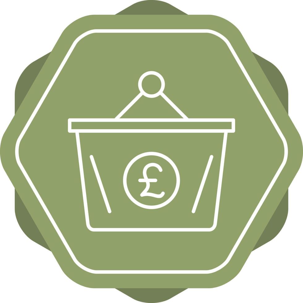 Pound Basket Line Icon vector
