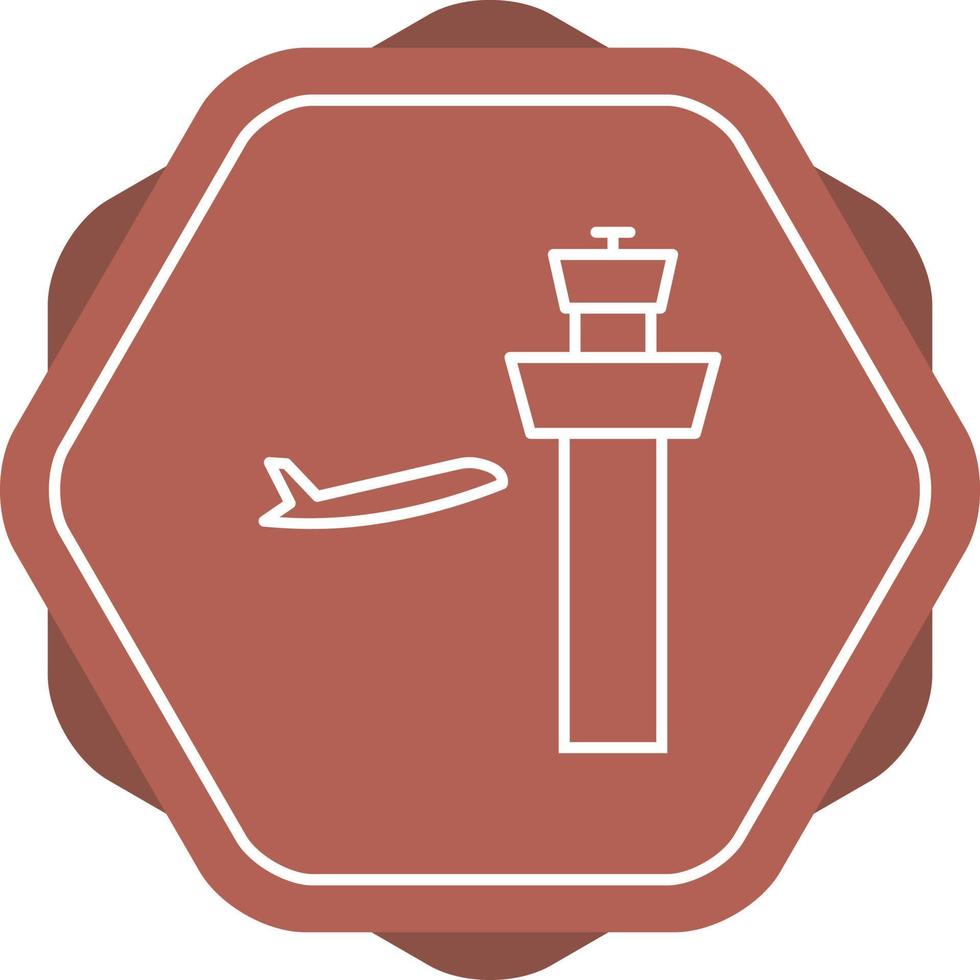 icono de línea de torre de control de aire vector