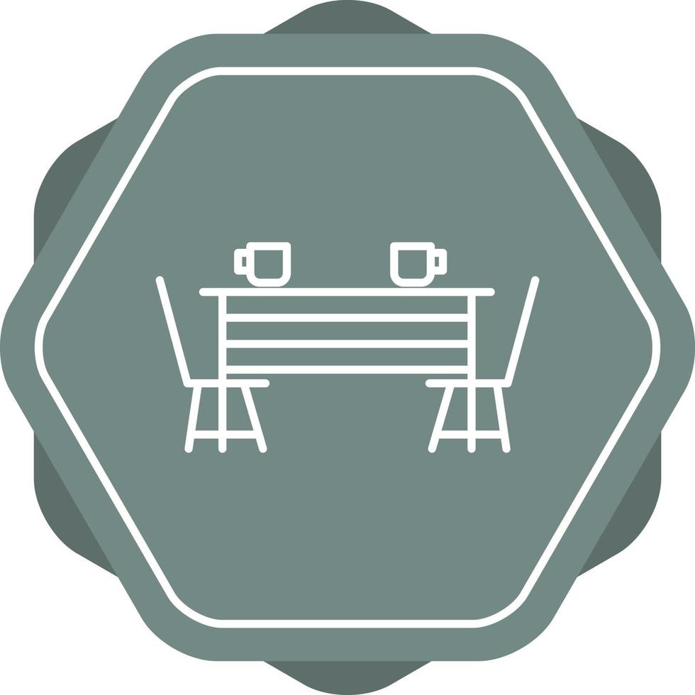 Dining Table Line Icon vector