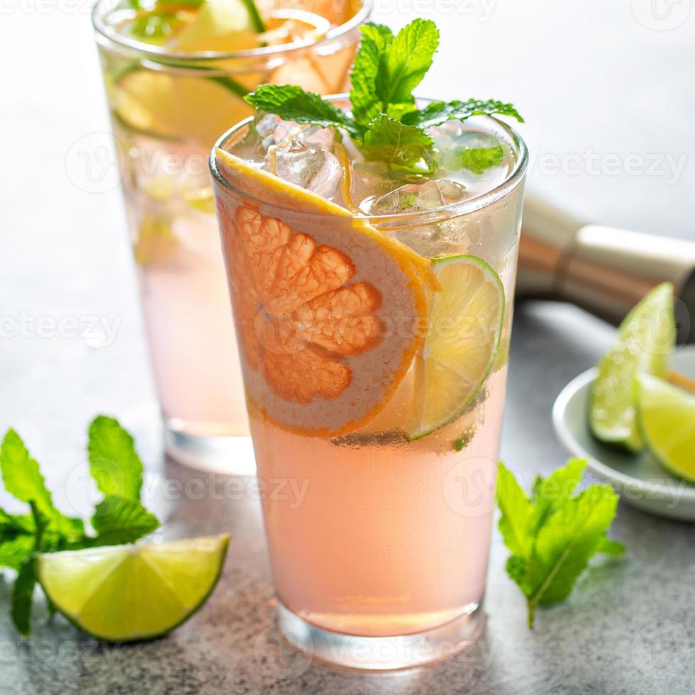 Grapefruit and lime mojito cocktail photo