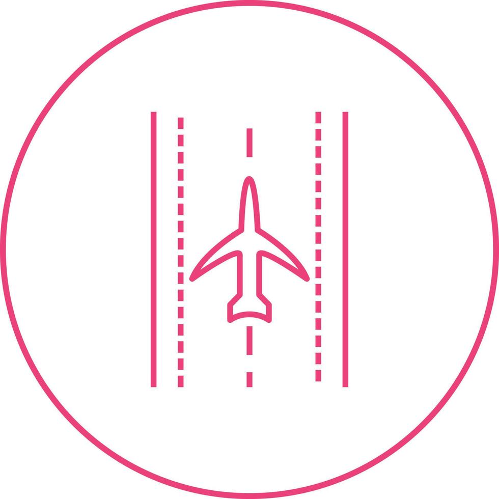 Plane on Runway Vector Icon