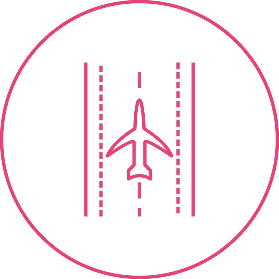 Plane on Runway Vector Icon