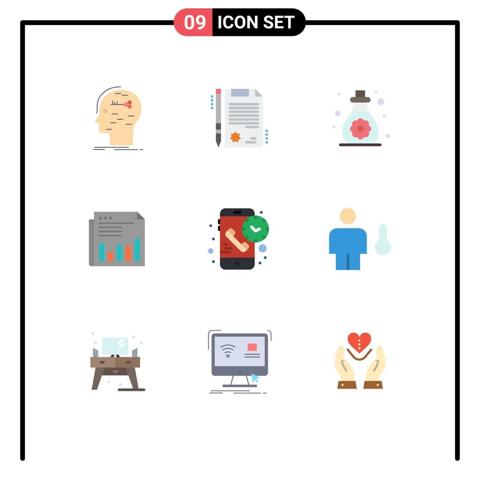9 iconos creativos signos y símbolos modernos del cuidado del mercado de papel periódico financiero elementos de diseño vectorial editables vector