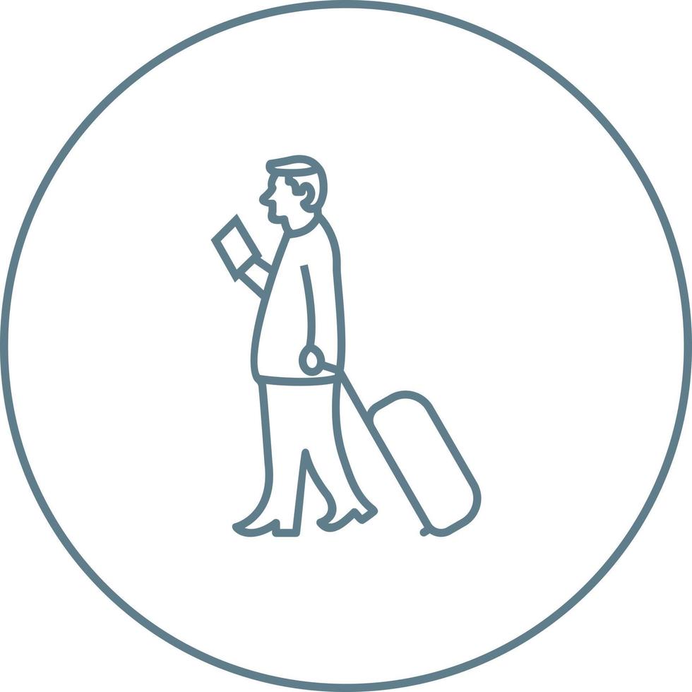 Walking with Luggage Vector Icon