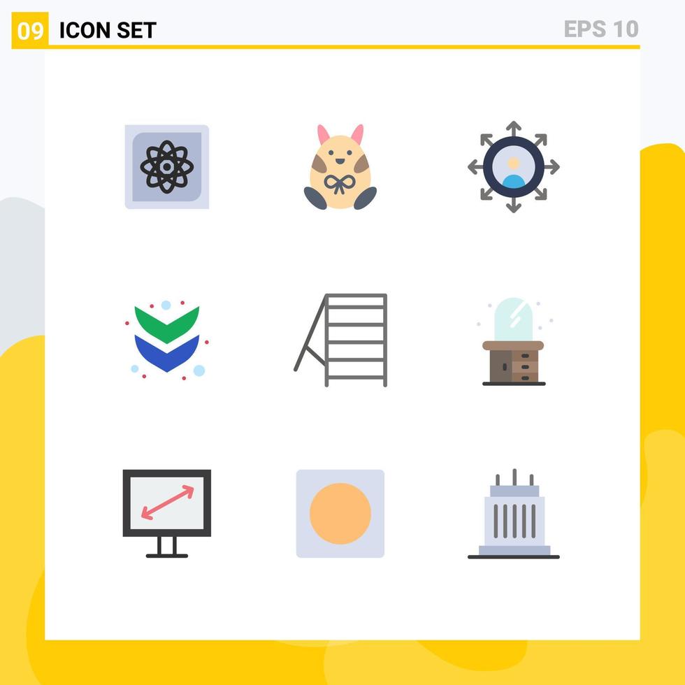 9 Universal Flat Color Signs Symbols of tools construction happy full arrow Editable Vector Design Elements