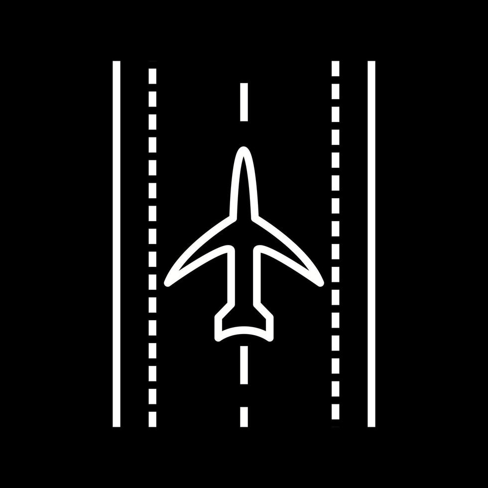 Plane on Runway Vector Icon