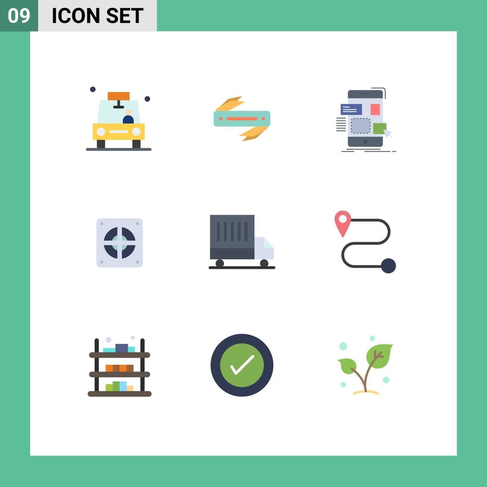 Pictogram Set of 9 Simple Flat Colors of plumbing mechanical blade extractor ui Editable Vector Design Elements