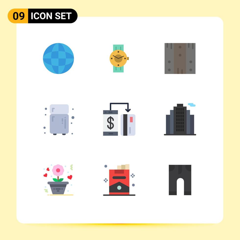 9 iconos creativos signos y símbolos modernos de cocina sin efectivo android stock electrónico elementos de diseño vectorial editables vector