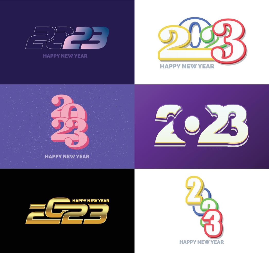 Big Set of 2023 Happy New Year logo text design 2023 number design template vector