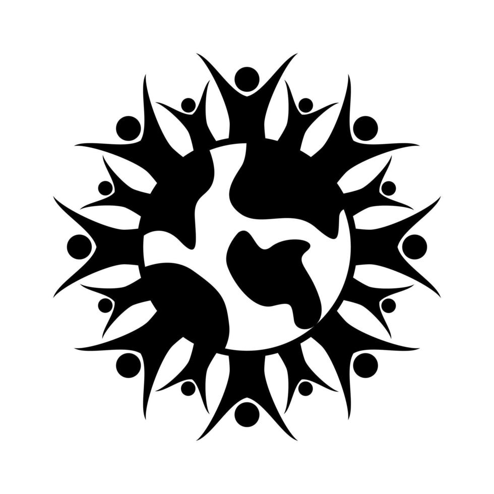 human population logo on earth vector