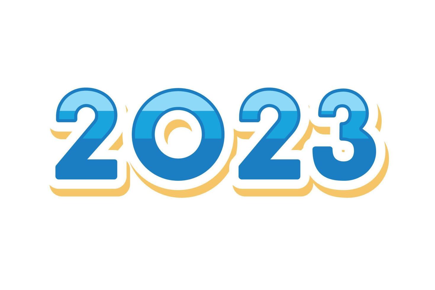 feliz año nuevo 2023 diseño de texto vector