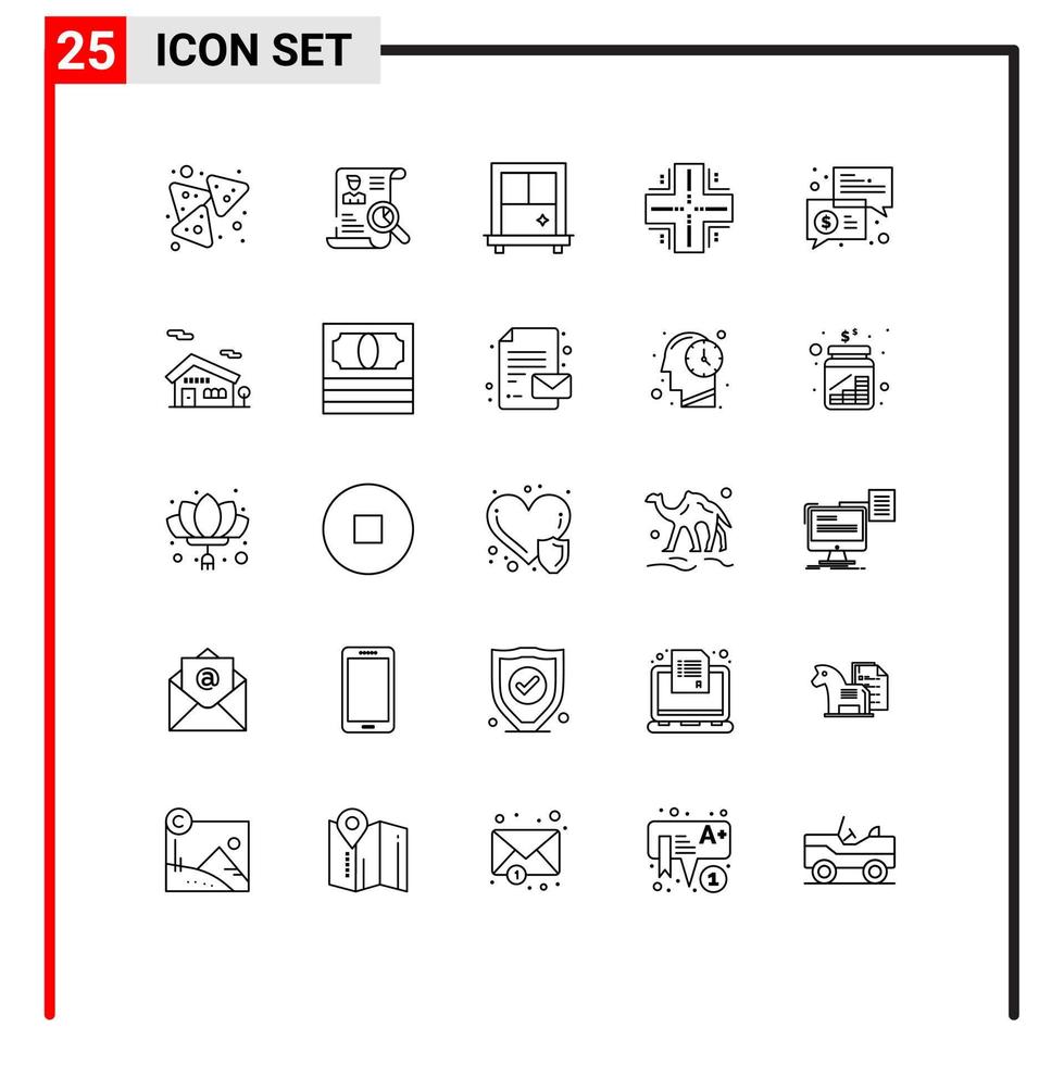 Line Pack of 25 Universal Symbols of keynote trade search server datacenter Editable Vector Design Elements