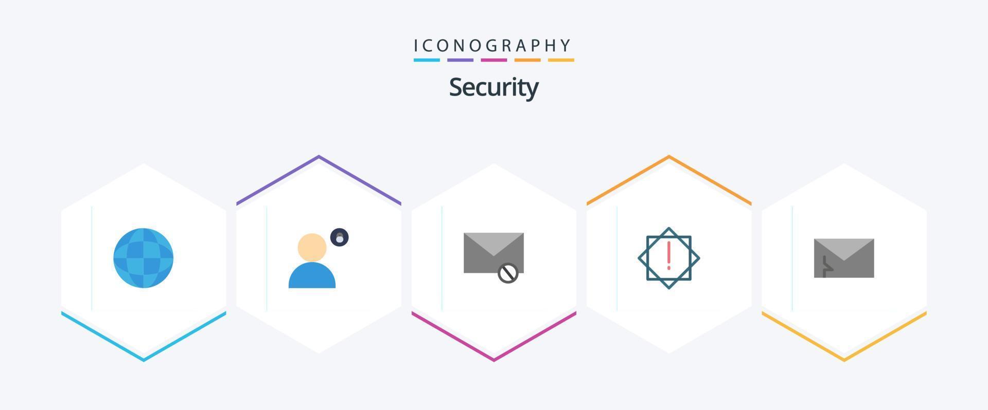 Security 25 Flat icon pack including infected. warning. envelope. virus. spam vector