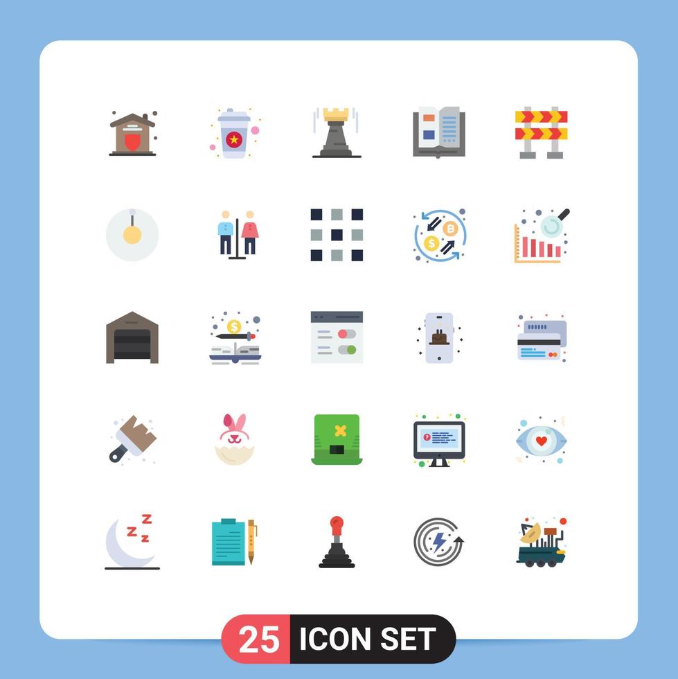25 Flat Color concept for Websites Mobile and Apps barricade knowledge castle information fort Editable Vector Design Elements