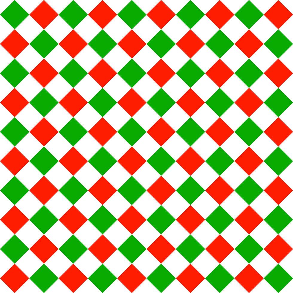 Geometric red and green plaid pattern on white background. vector