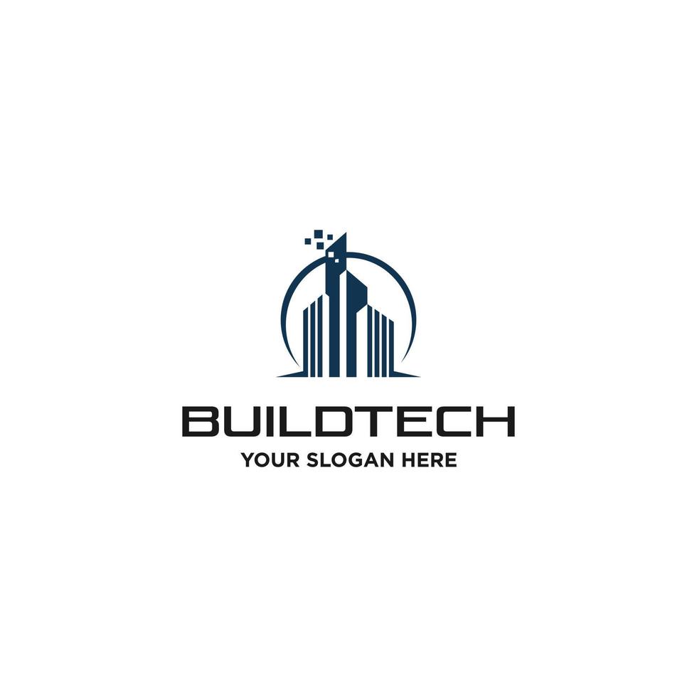 Building tech pixel logo, suitable for your design need, logo, illustration, animation, etc. vector