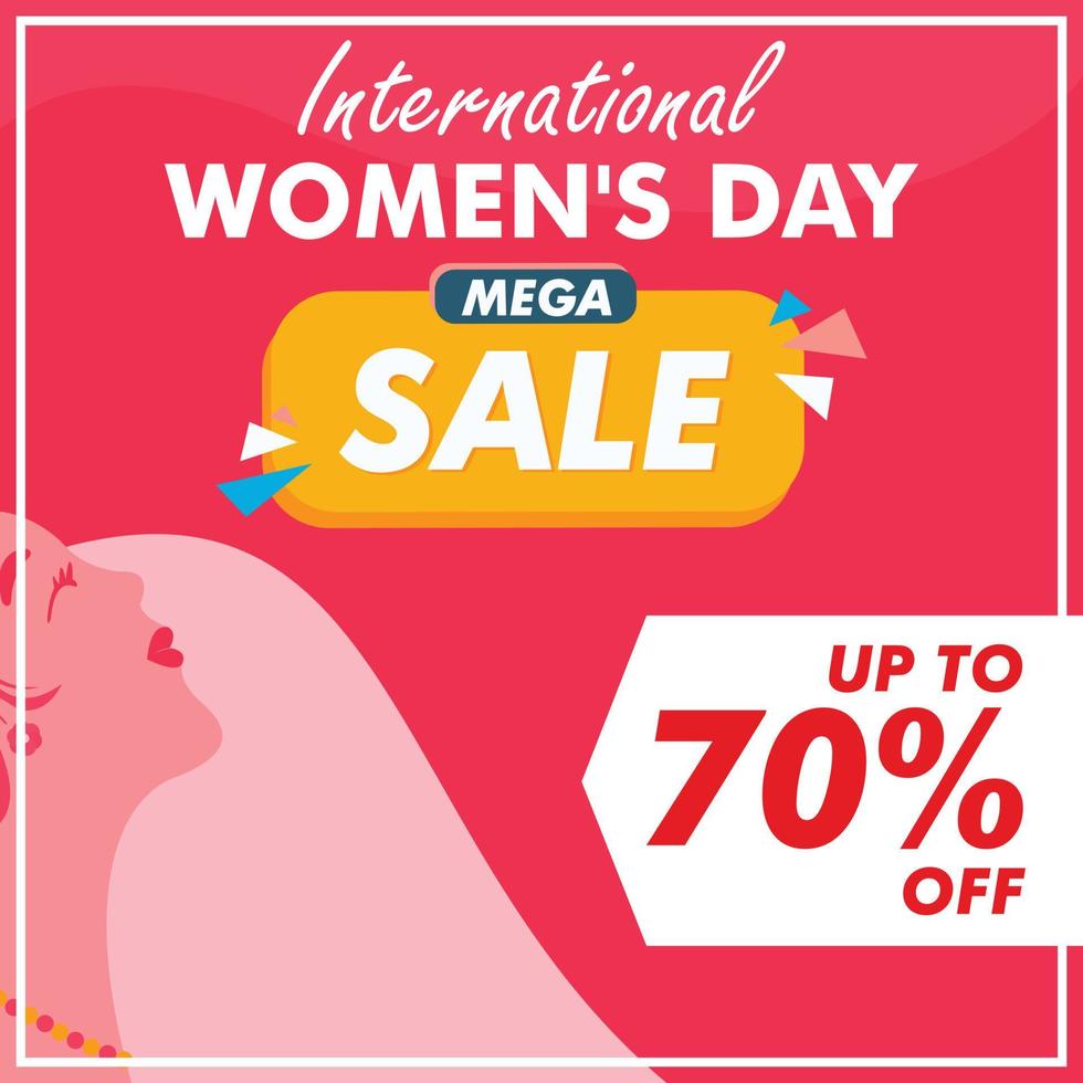Mega Sale international women's day banner template vector