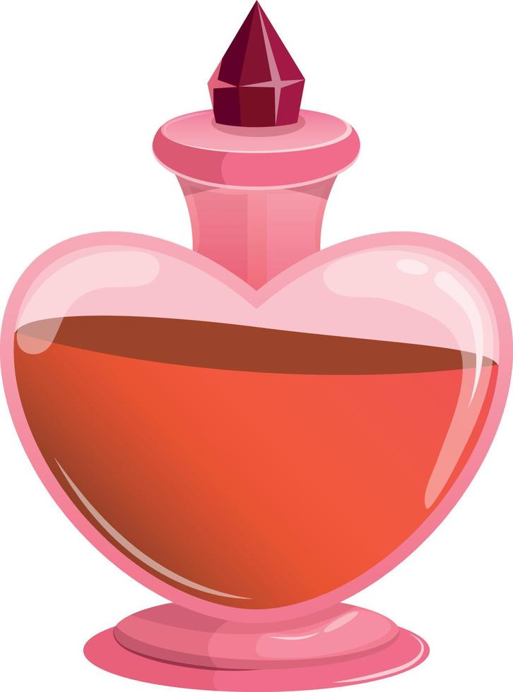 Illustration of valentine's day love potion. Vector isolated elixirs for witchcraft. Valentines Day illustration with love elixir