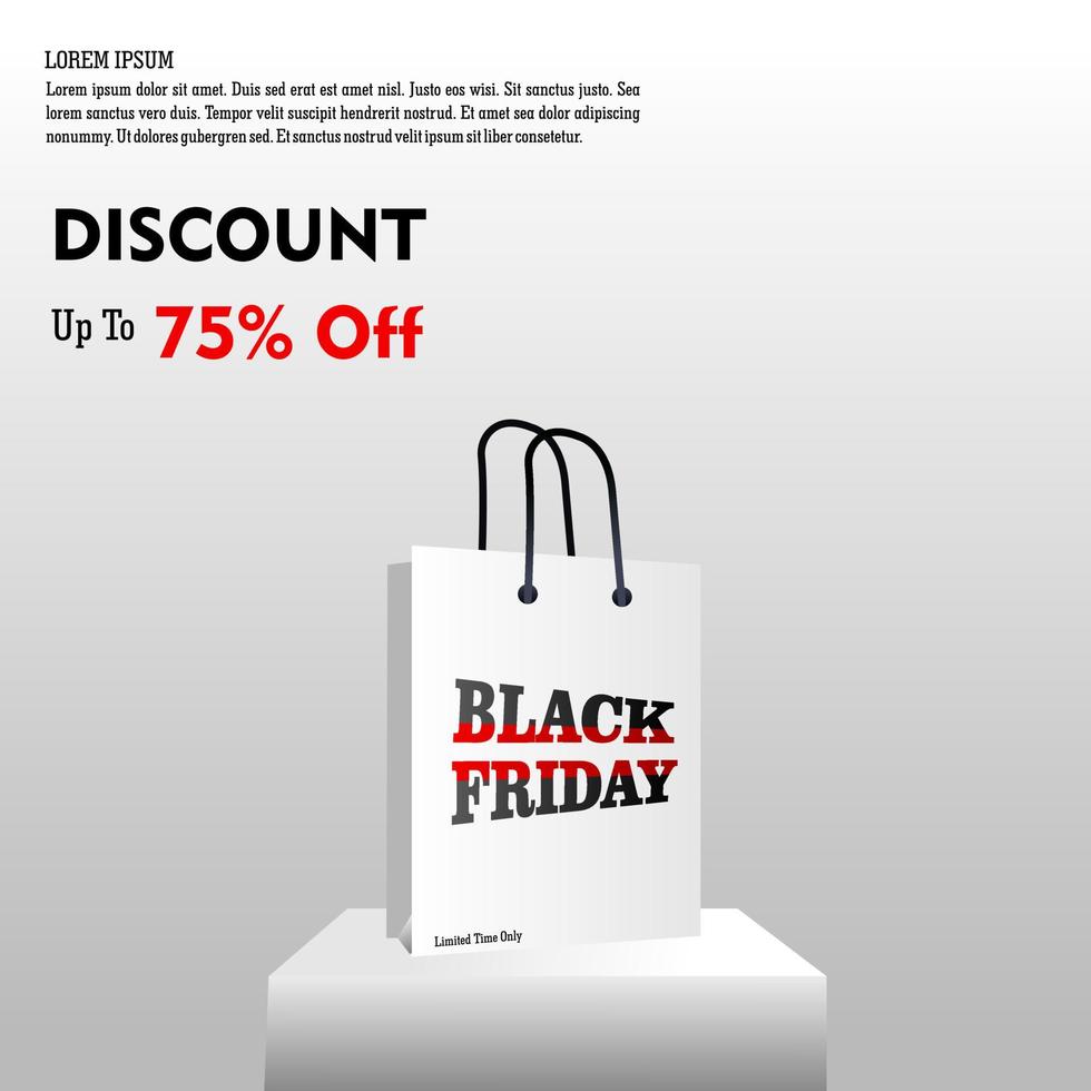 Black Friday Sale.  Modern minimalist design. Template for promotion, advertising, web, social and fashion ads. vector