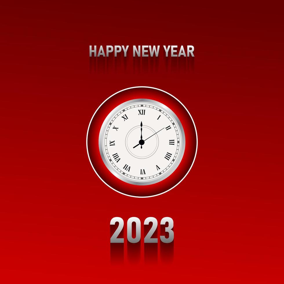 Happy New Year  Celebration 2023 with typography lettering. Vector illustration, text and number
