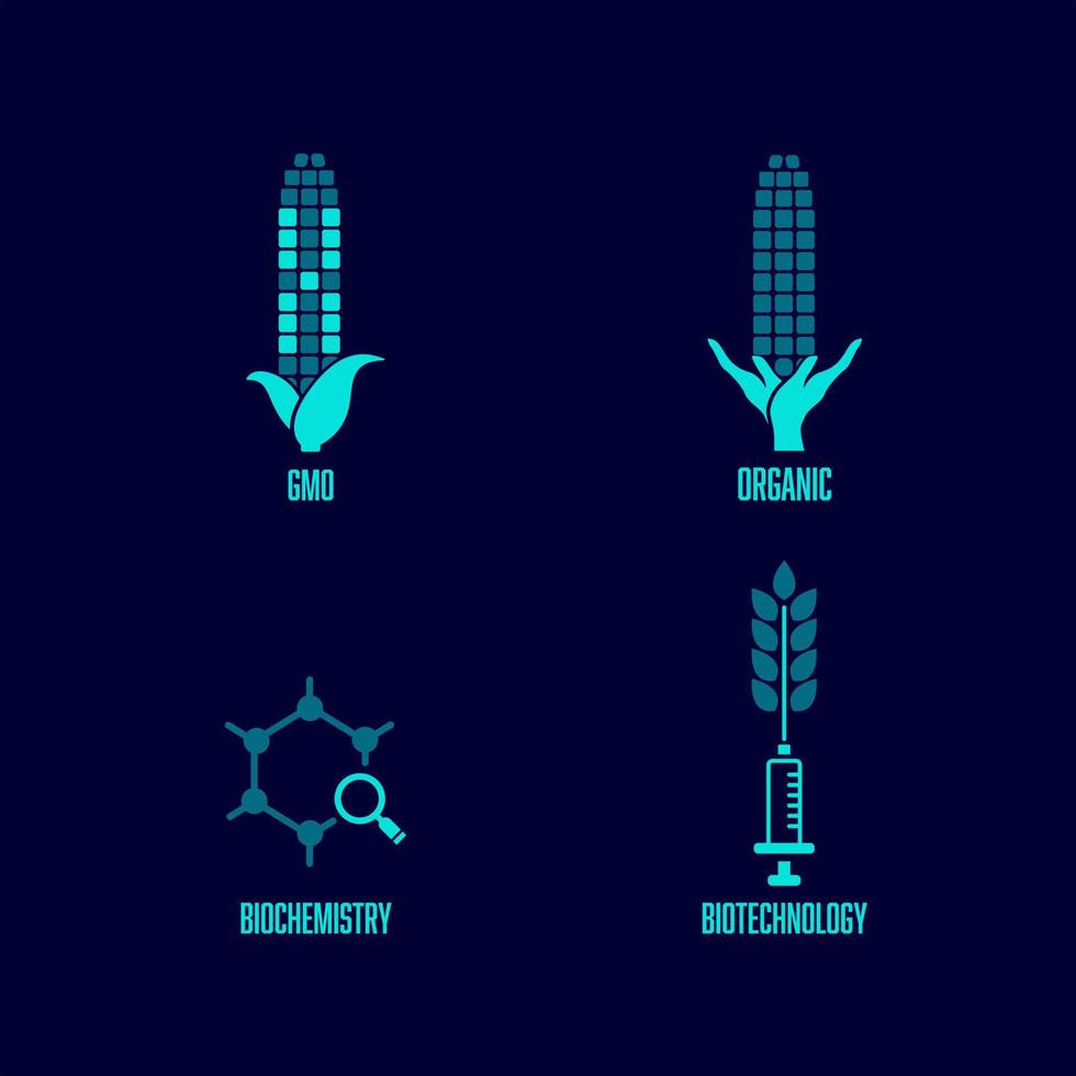 GMO organic set vector