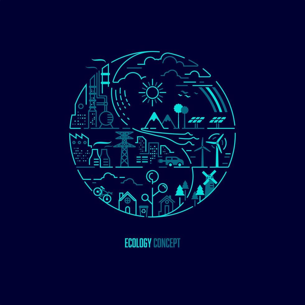 ecology Yinyang cocnept vector